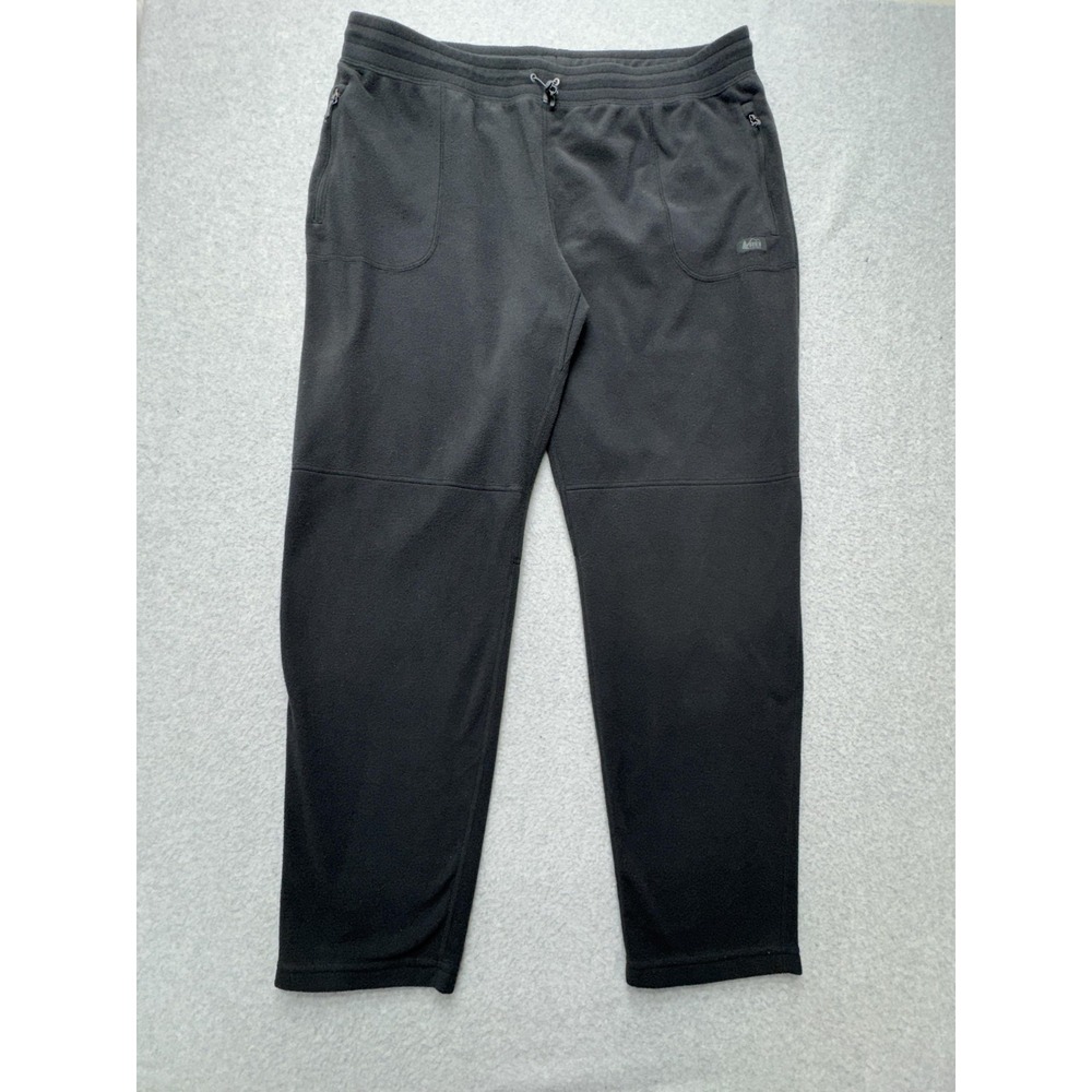 REI Co-op Pants Mens 2XL Black Fleece‎ Recycled Polyester Outdoor Hiking Pockets